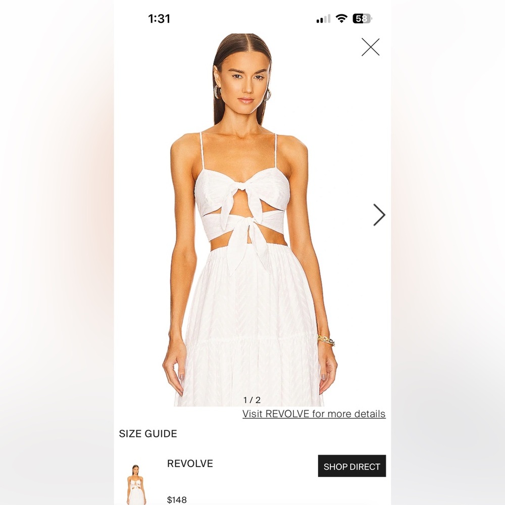 X REVOLVE BECCA CROP TOP IN WHITE